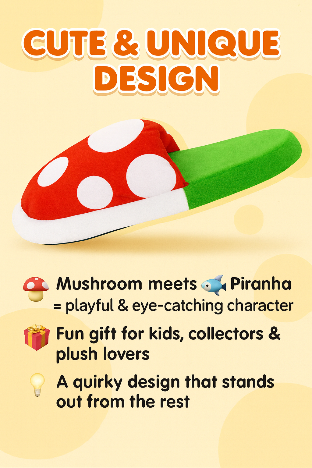 Multifunctional Mushroom Piranha Plush