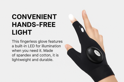 Fingerless LED Glove for Outdoors