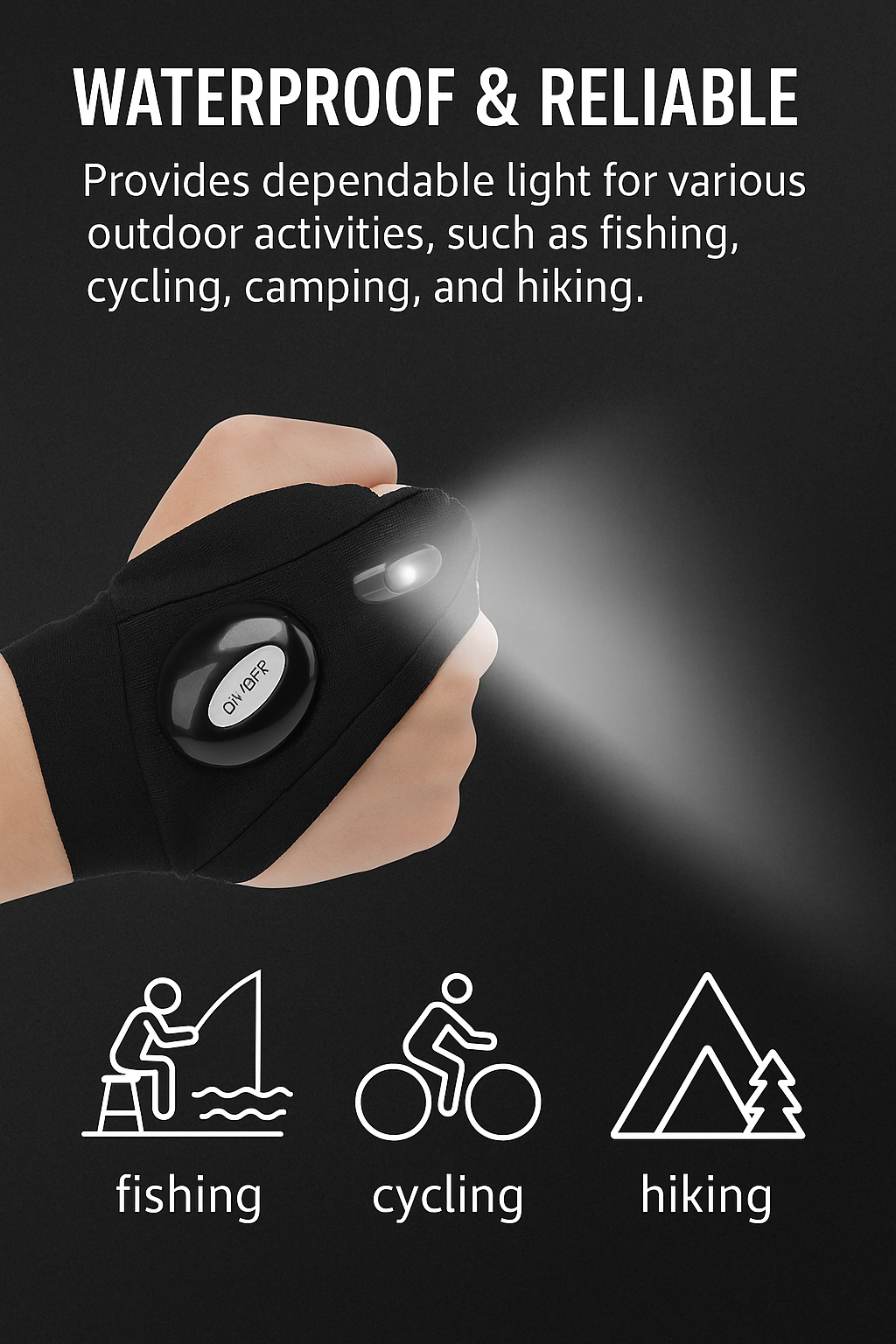 Fingerless LED Glove for Outdoors