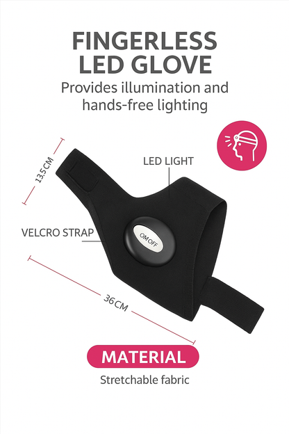 Fingerless LED Glove for Outdoors