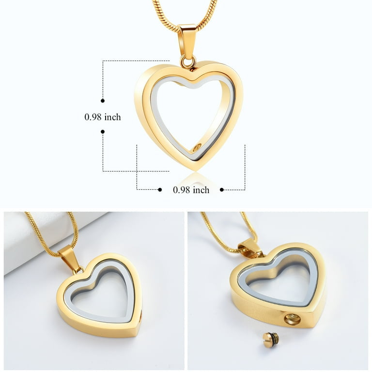 Heartfelt Remembrance: Stainless Steel Heart-Shaped Cremation Pendant