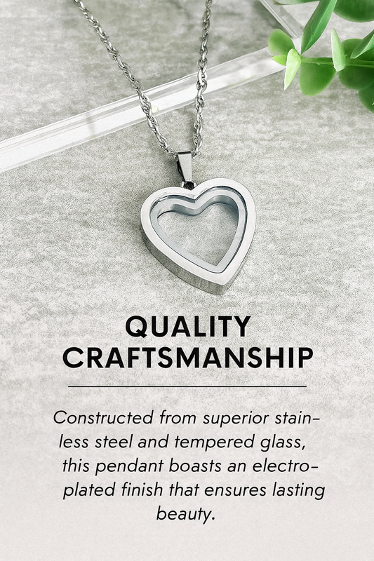 Heartfelt Remembrance: Stainless Steel Heart-Shaped Cremation Pendant