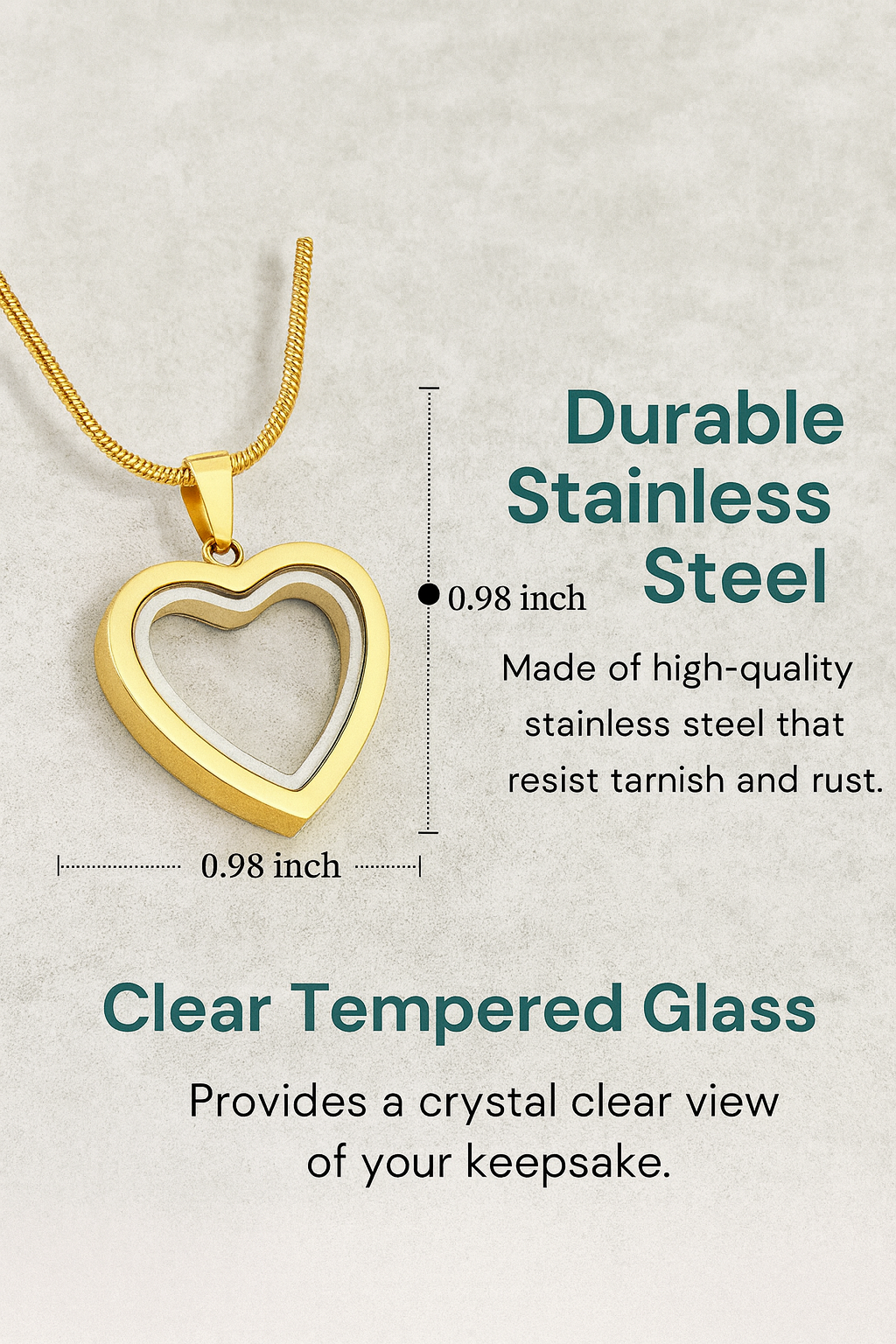 Heartfelt Remembrance: Stainless Steel Heart-Shaped Cremation Pendant