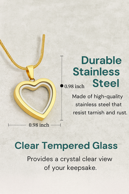 Heartfelt Remembrance: Stainless Steel Heart-Shaped Cremation Pendant